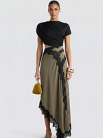 Cargar imagen en el visor de la galería, OLIVE | Conjunto Top y Falda Maxi de Encaje Edición Limitada