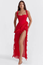 Cargar imagen en el visor de la galería, Ariela | Vestido Largo Con Volantes