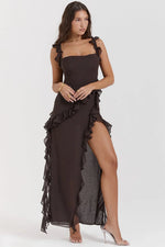 Cargar imagen en el visor de la galería, Ariela | Vestido Largo Con Volantes
