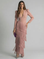 Cargar imagen en el visor de la galería, Salvia | Vestido Flecos