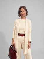 Cargar imagen en el visor de la galería, Conjunto Elena - cárdigan largo, top y pantalón.