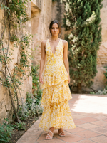 Cargar imagen en el visor de la galería, Vestido con Estampado Floral y Escote Profundo