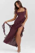 Cargar imagen en el visor de la galería, Ariela | Vestido Largo Con Volantes

