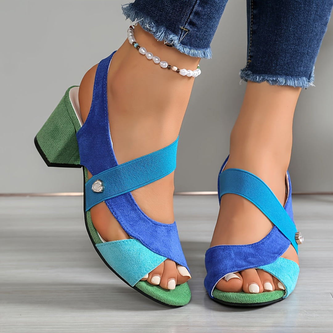 Elara™ | Tacones Cómodos con Tiras Cruzadas
