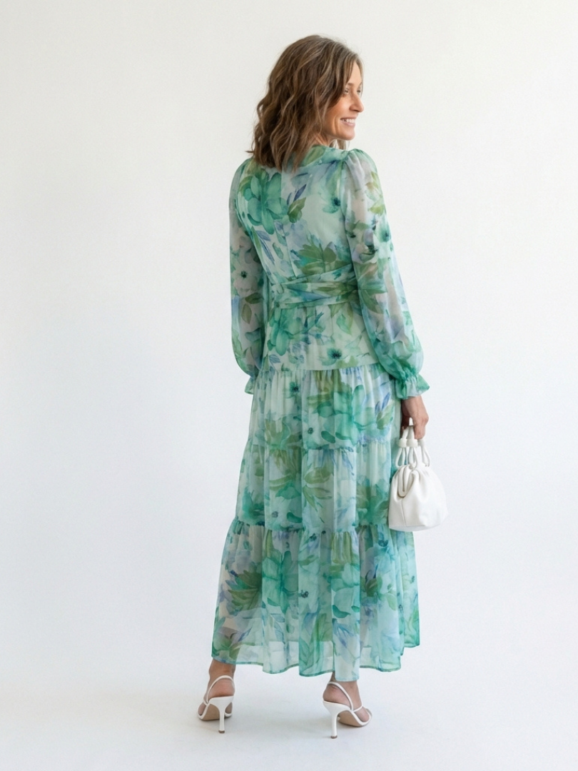 Althea | Vestido maxi floral de manga larga