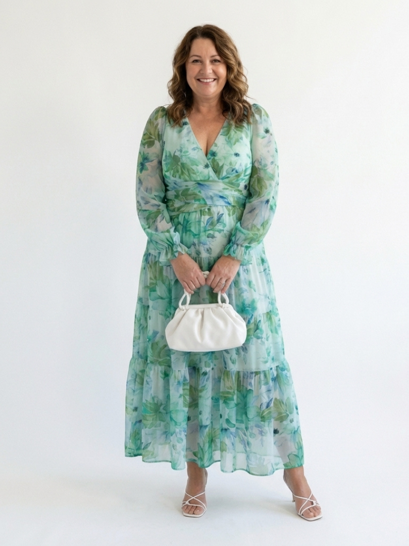 Althea | Vestido maxi floral de manga larga