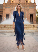 Cargar imagen en el visor de la galería, Salvia | Vestido Flecos
