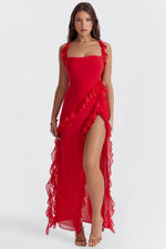 Cargar imagen en el visor de la galería, Ariela | Vestido Largo Con Volantes
