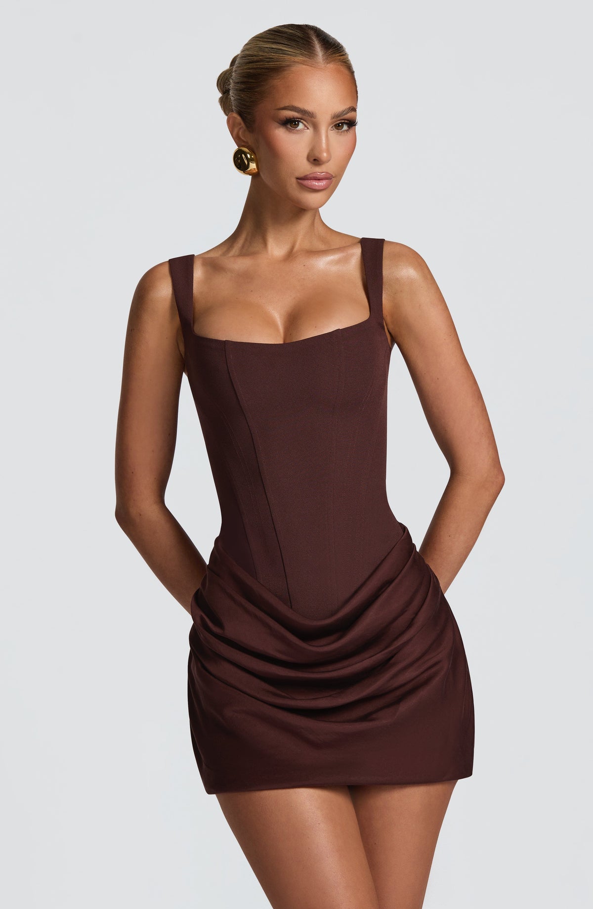 Cornelia mini dress plum brown dress babyboo fashion 1182255709