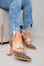Cargar imagen en el visor de la galería, Llana™ | Tacones de bloque con estampado de leopardo audaz
