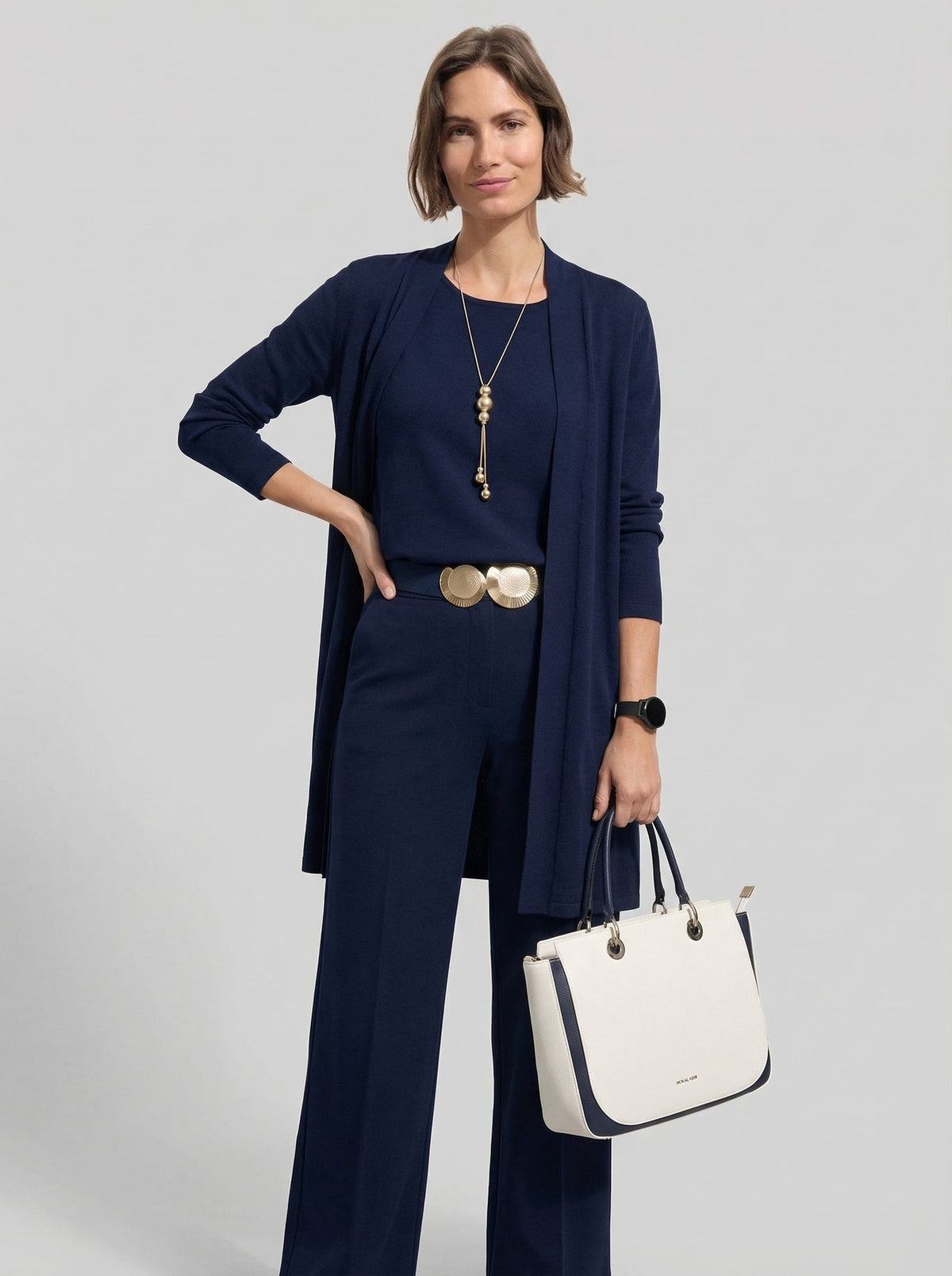 Conjunto elena    cárdigan largo, top y pantalón