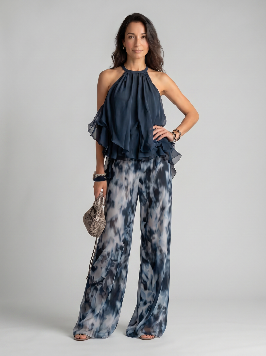 Élise | Conjunto elegante y ligero con top fluido y pantalones anchos